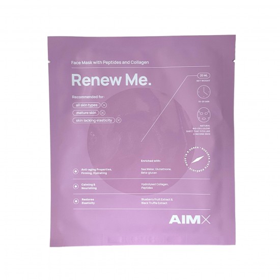 Fast acting "Anti-aging" face mask with peptides and collagen "Renew Me" 1 pc