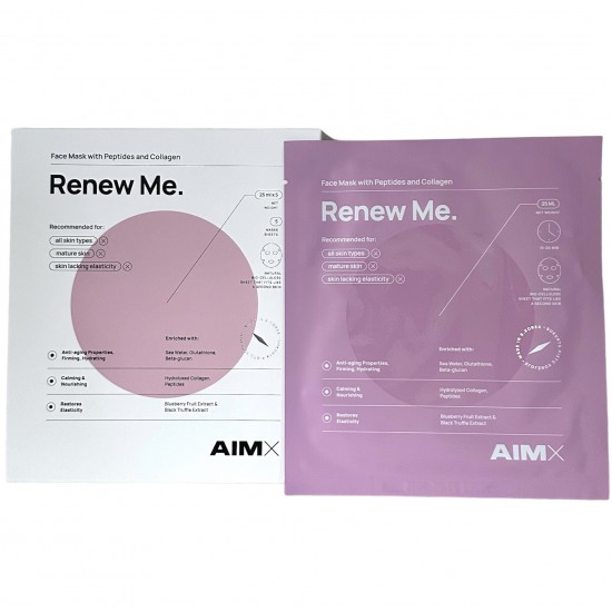 Fast acting "Anti-aging" face mask with peptides and collagen "Renew Me" 1 pc